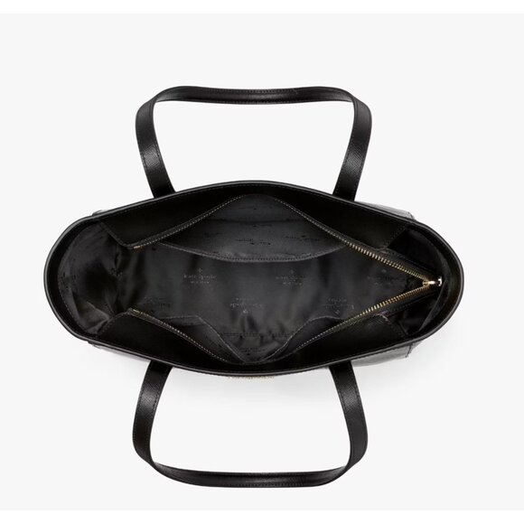 New Kate Spade Staci Medium Tote Saffiano Leather Black - Picture 3 of 5